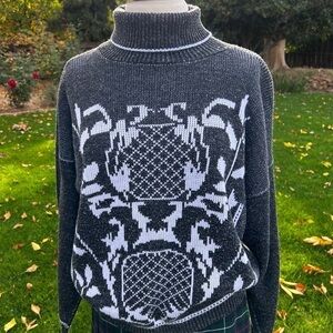 Vintage Keren Grey Turtleneck Sweater Size Medium Made in USA